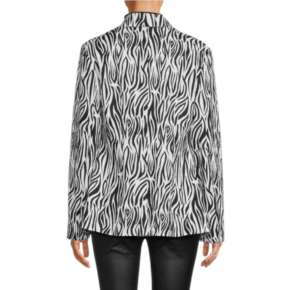 Area Stars NWT Zanzibar One Button Animal Print Jacket in Black and White S - Picture 4 of 16